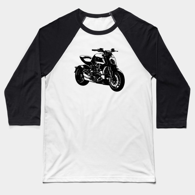 Diavel 1260S Bike Sketch Art Baseball T-Shirt by KAM Std